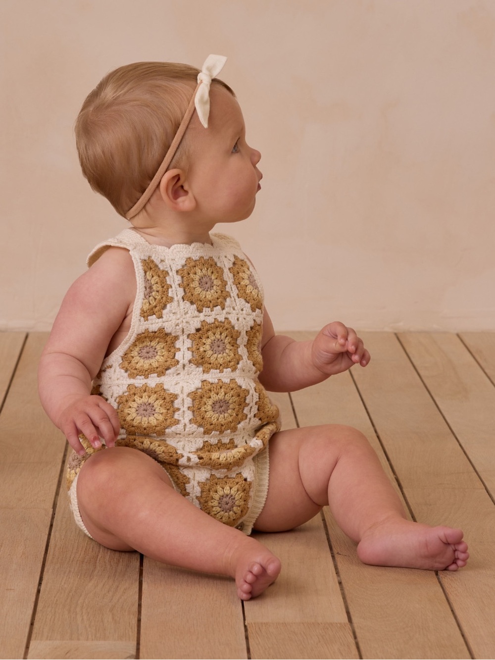 Rylee and cru crochet marigold romper 2/3 nwt